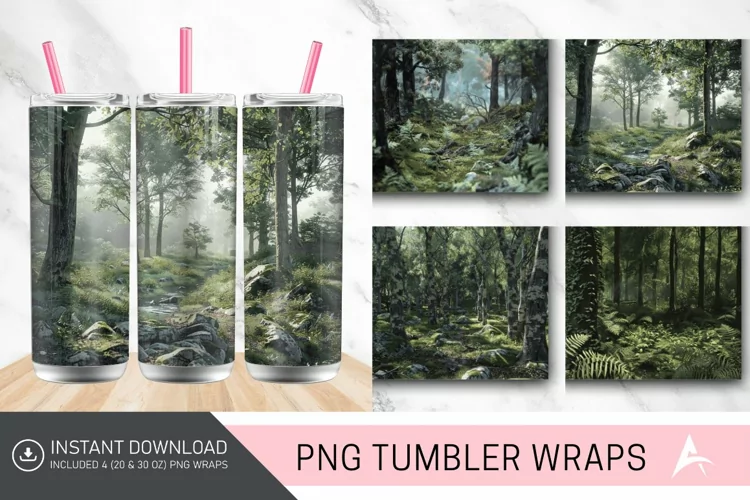 3D British Woodland Tumbler wrap