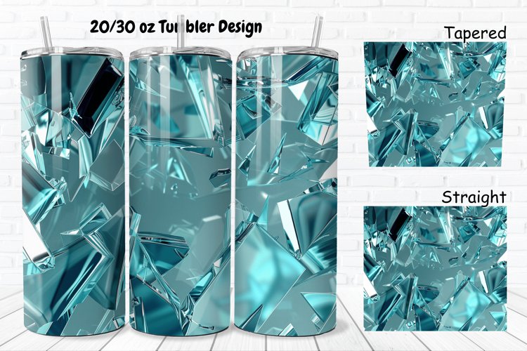 3D Broken Glass 20/30oz Skinny Tumbler