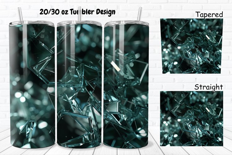 3D Broken Glass 20/30oz Skinny Tumbler example image 1