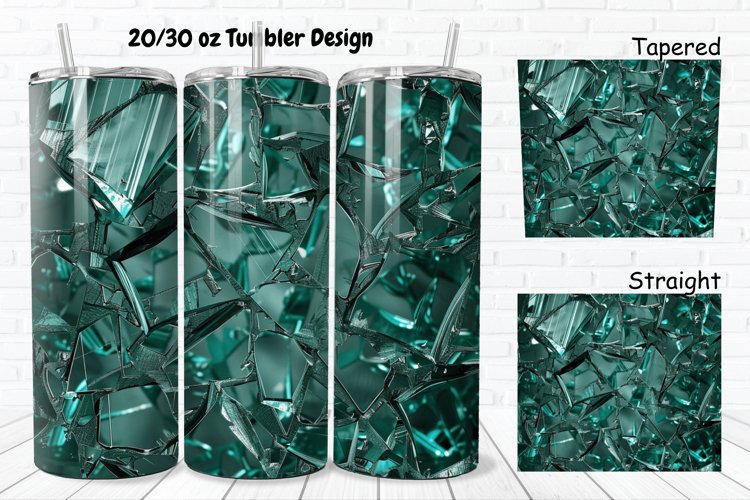 3D Broken Glass 20/30oz Skinny Tumbler example image 1