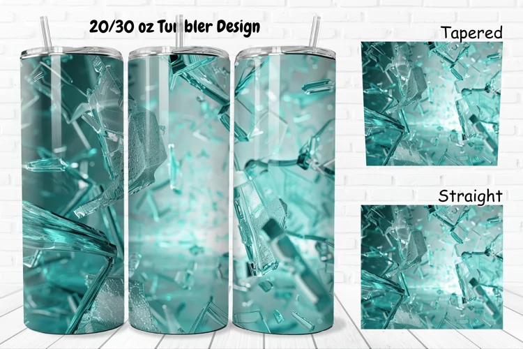 3D Broken Glass 20/30oz Skinny Tumbler