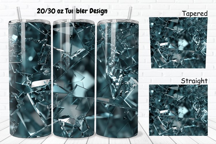 3D Broken Glass 20/30oz Skinny Tumbler example image 1