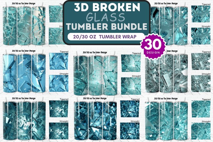 3D Broken Glass Tumbler Bundle