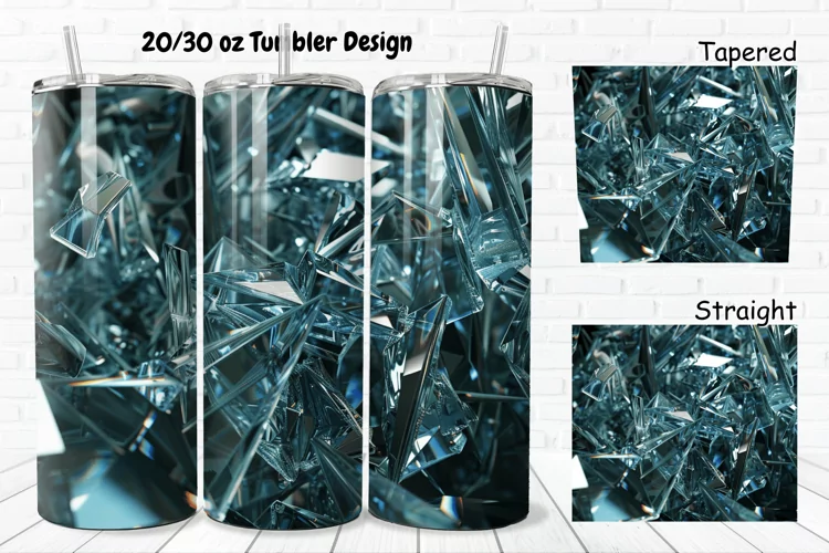 3D Broken Glass 20/30oz Skinny Tumbler