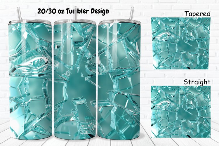 3D Broken Glass 20/30oz Skinny Tumbler example image 1