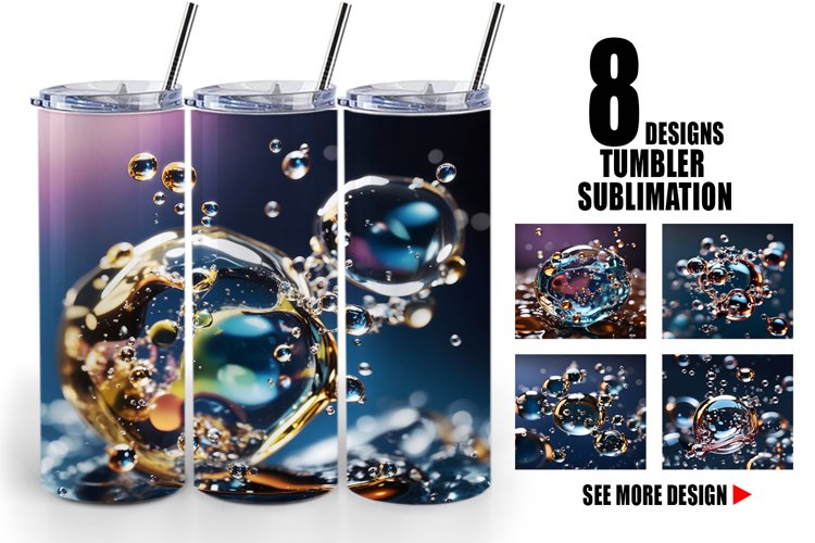 3D Bubbles Molecules | Tumbler Sublimation Wrap