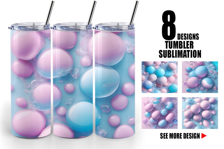 3D Bubbles Unicorn Color | Tumbler Sublimation Wrap