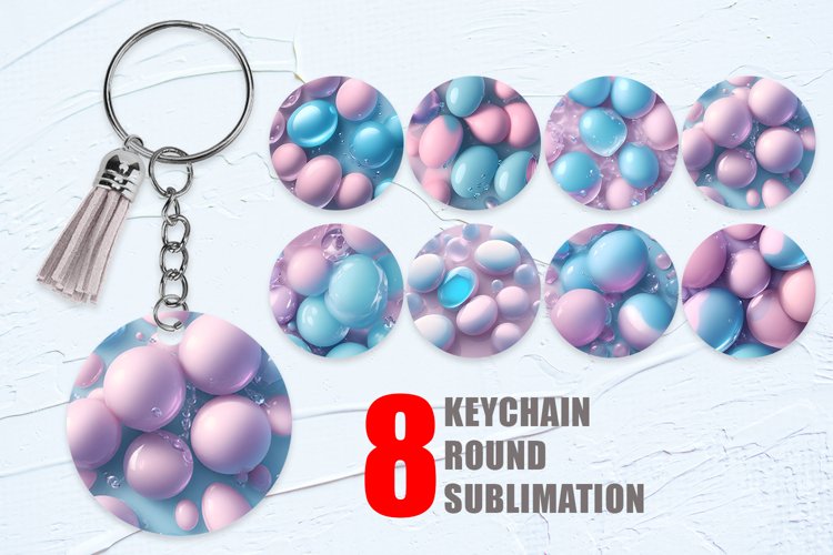 3D Bubbles Unicorn Color Keychain | Keyring