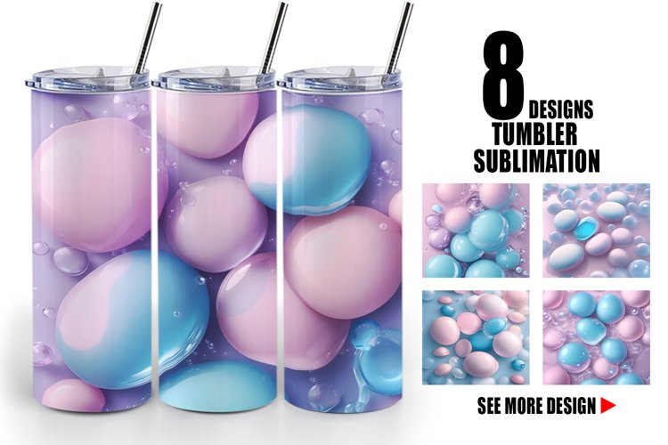 3D Bubbles Unicorn Color | Tumbler Sublimation Wrap