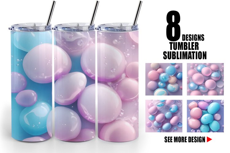 3D Bubbles Unicorn Color | Tumbler Sublimation Wrap