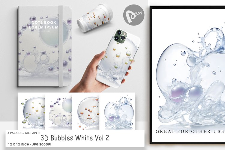 Digital Paper 3D Bubbles White