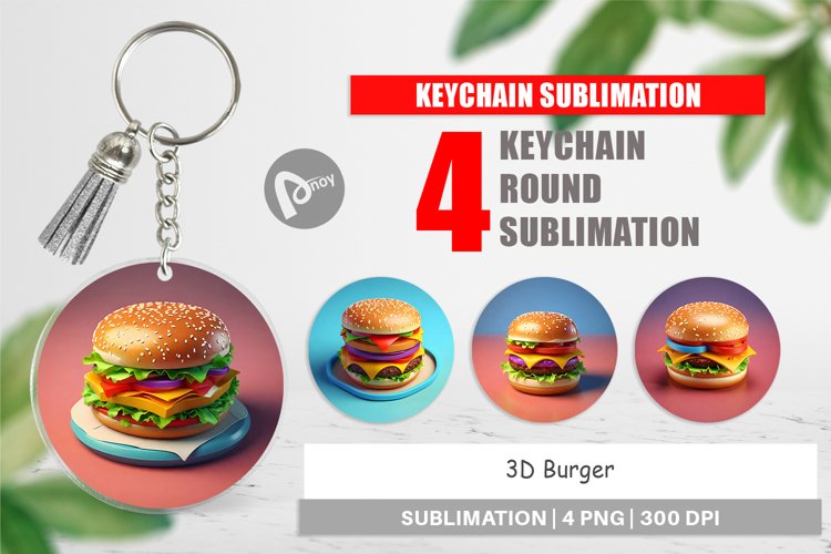 Keychain 3D Burger