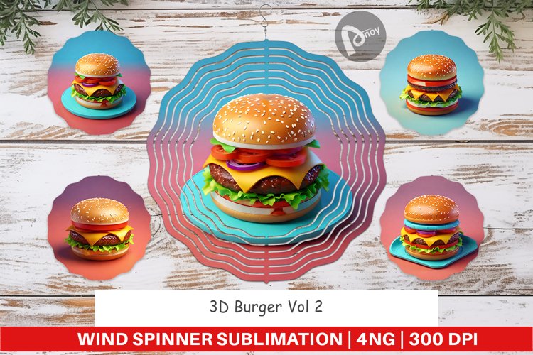Wind Spinner 3D Burger example image 1