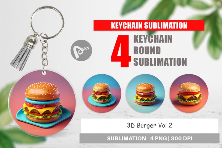 Keychain 3D Burger