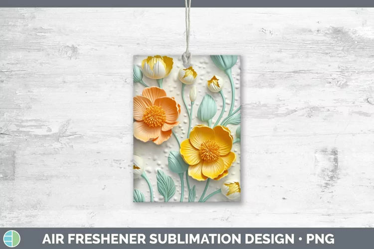 3D Buttercup Air Freshener | Sublimation Car Freshener Desig