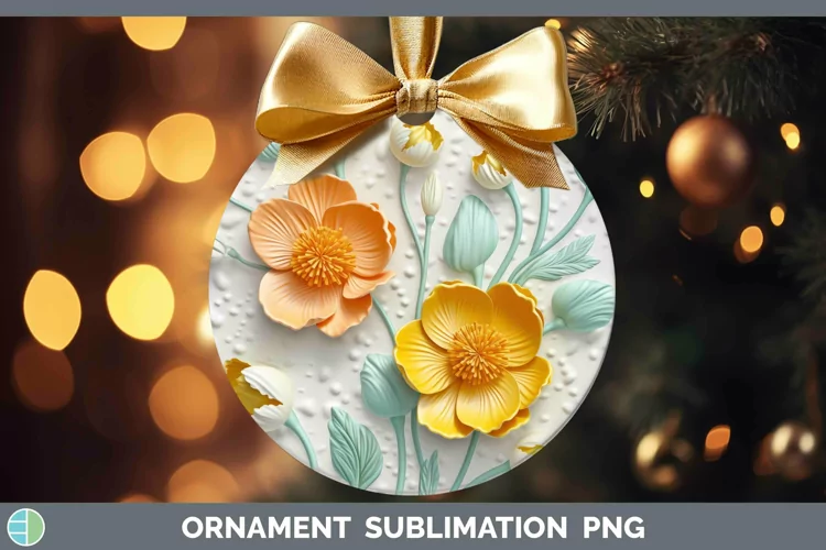 3D Buttercup Ornament Sublimation Bauble Designs