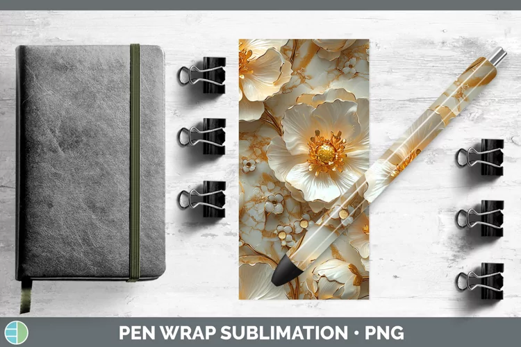 3D Buttercup Pen Wrap Sublimation Epoxy Pen Designs
