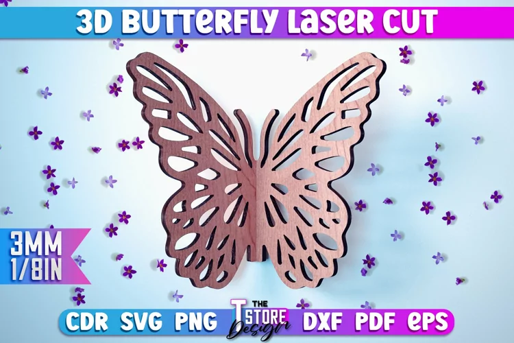 3D Butterfly Laser Cut | Butterfly Laser Cut SVG Design