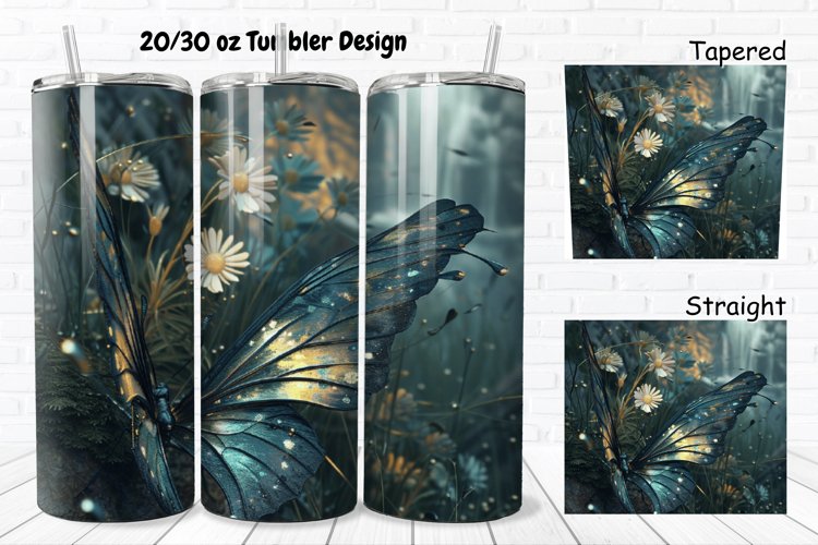 3D Butterfly Fantasy 20/30oz Skinny Tumbler example image 1