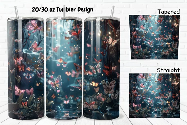 3D Butterfly Fantasy 20/30oz Skinny Tumbler