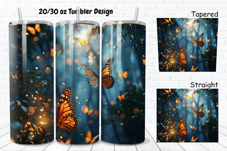 3D Butterfly Fantasy 20/30oz Skinny Tumbler example image 1