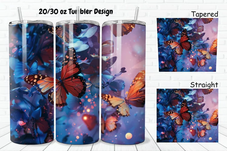 3D Butterfly Fantasy 20/30oz Skinny Tumbler