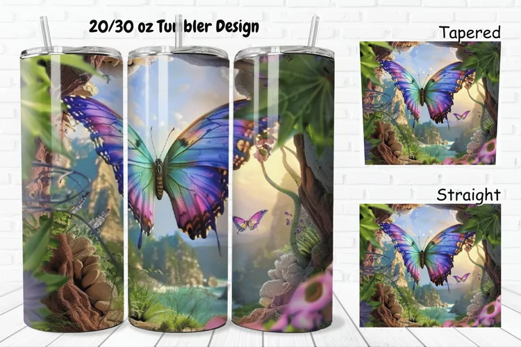 3D Butterfly Fantasy 20/30oz Skinny Tumbler