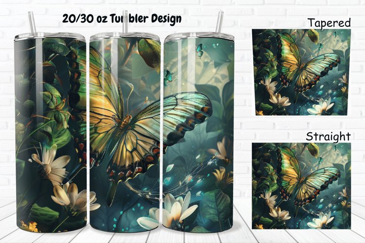 3D Butterfly Fantasy 20/30oz Skinny Tumbler example image 1
