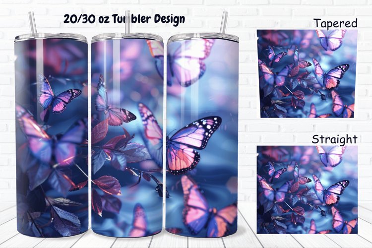 3D Butterfly Fantasy 20/30oz Skinny Tumbler example image 1