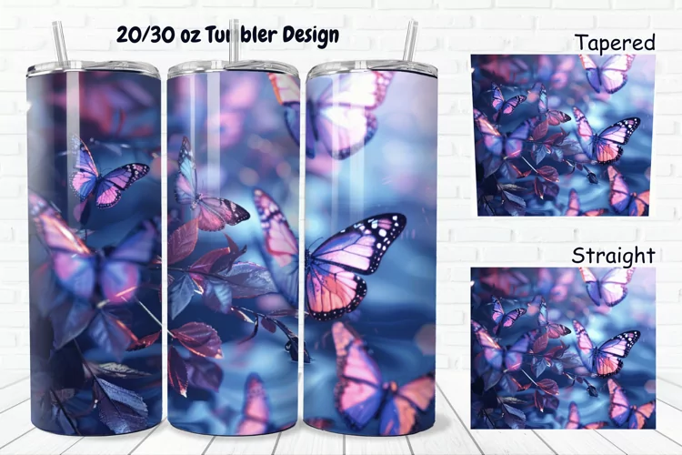 3D Butterfly Fantasy 20/30oz Skinny Tumbler