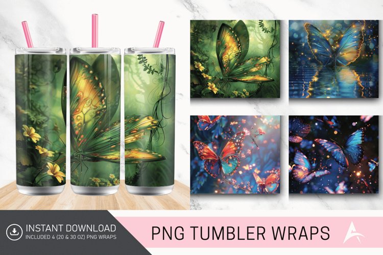 3D Butterfly Fantasy Tumbler Wrap example image 1