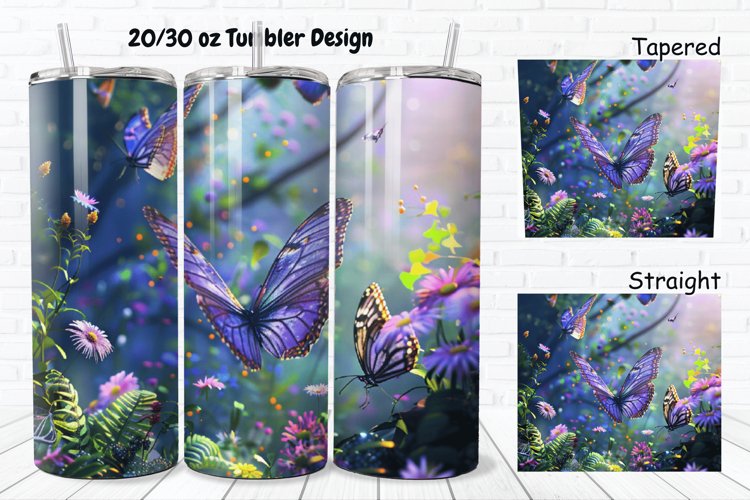 3D Butterfly Fantasy 20/30oz Skinny Tumbler example image 1