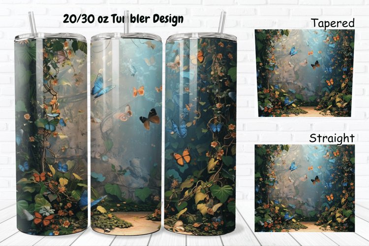 3D Butterfly Fantasy 20/30oz Skinny Tumbler example image 1