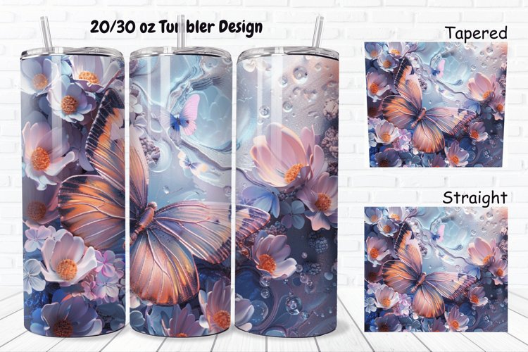 3D Butterfly Fantasy 20/30oz Skinny Tumbler example image 1