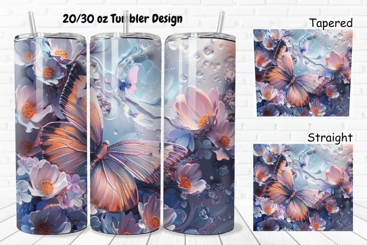 3D Butterfly Fantasy 20/30oz Skinny Tumbler