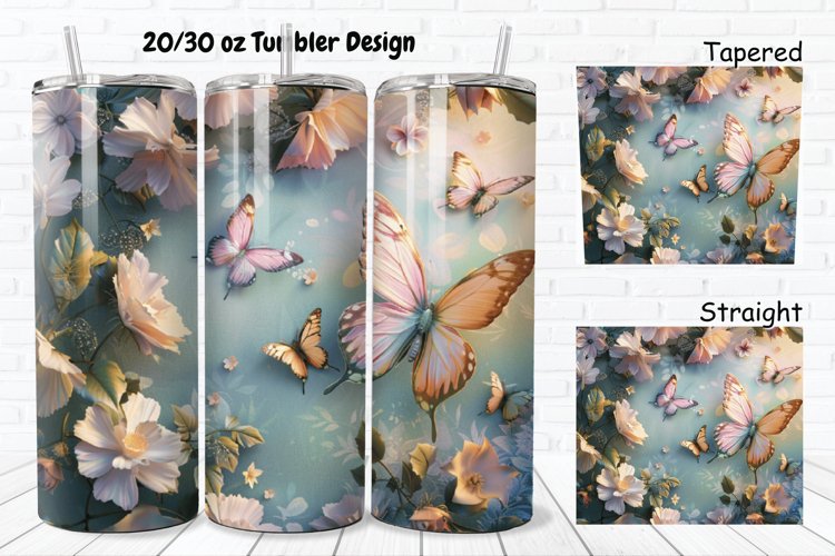 3D Butterfly Fantasy 20/30oz Skinny Tumbler