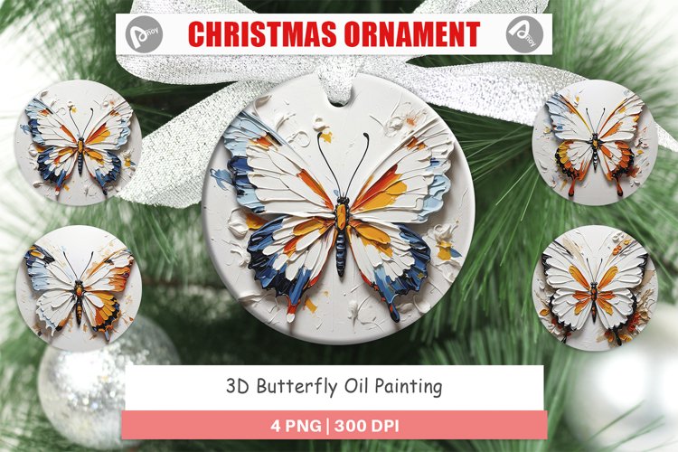 Christmas Ornaments 3D Butterfly Painting