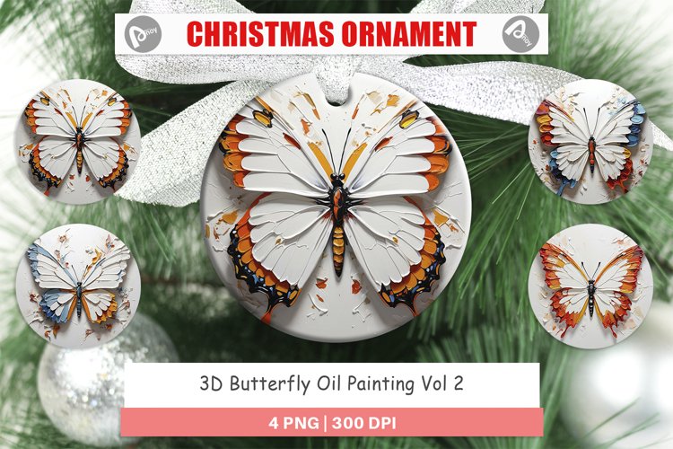 Christmas Ornaments 3D Butterfly Painting