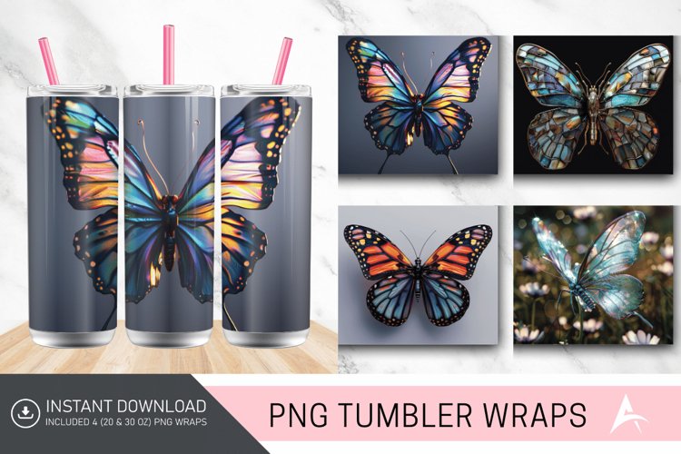 3D Butterfly Tumbler wrap