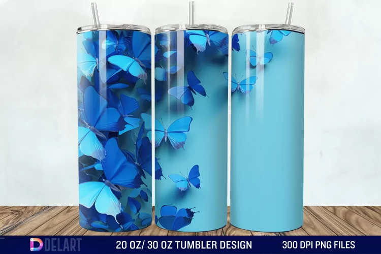 3D Butterfly Tumbler Wrap