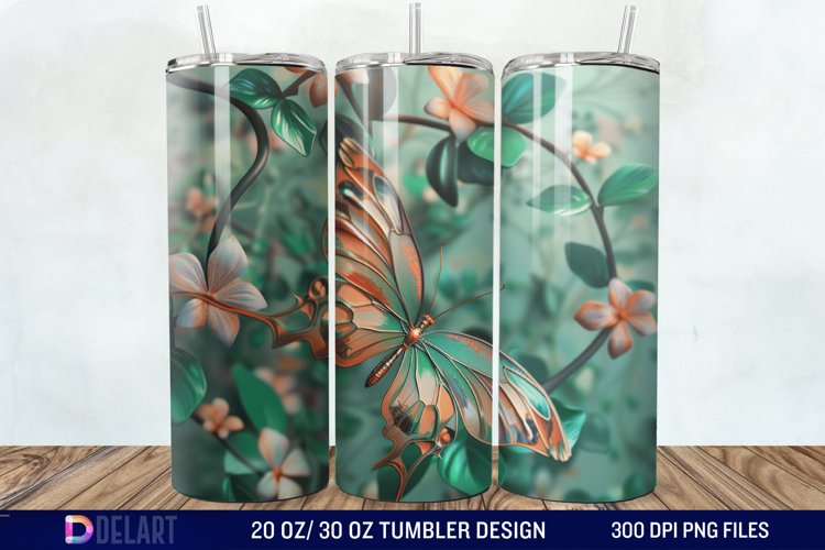 3D Butterfly Tumbler Wrap example image 1