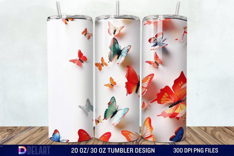 3D Butterfly Tumbler Wrap example image 1