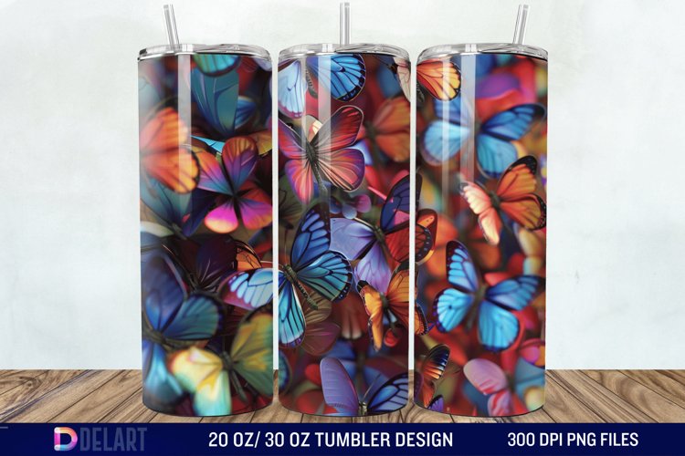 3D Butterfly Tumbler Wrap example image 1