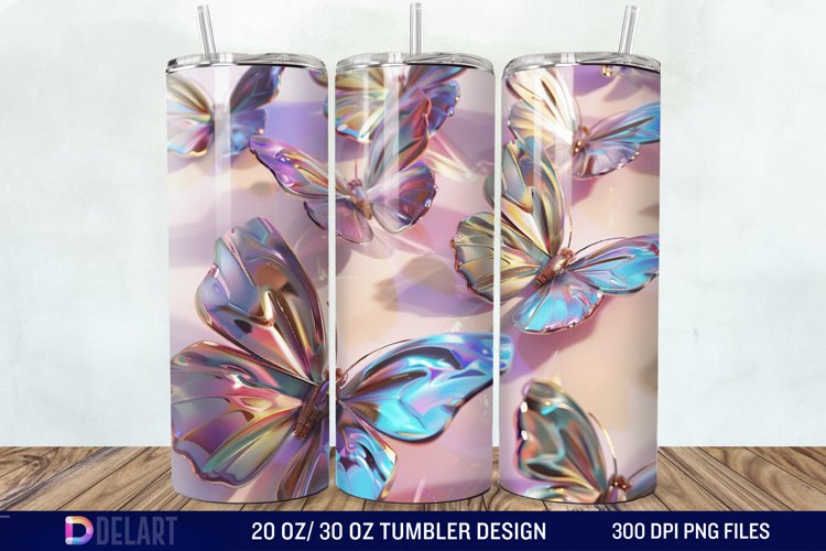 3D Butterfly Tumbler Wrap example image 1