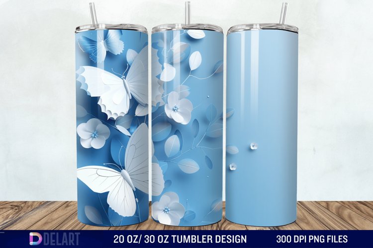 3D Butterfly Tumbler Wrap example image 1