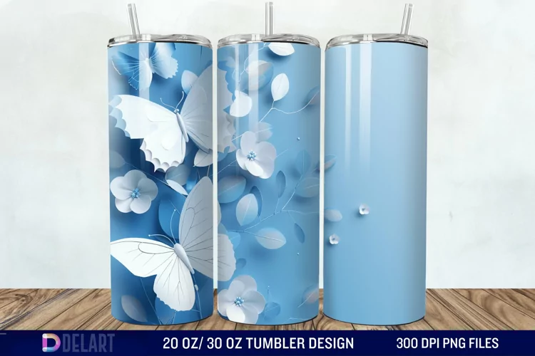 3D Butterfly Tumbler Wrap