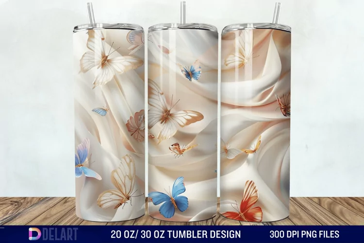 3D Butterfly Tumbler Wrap