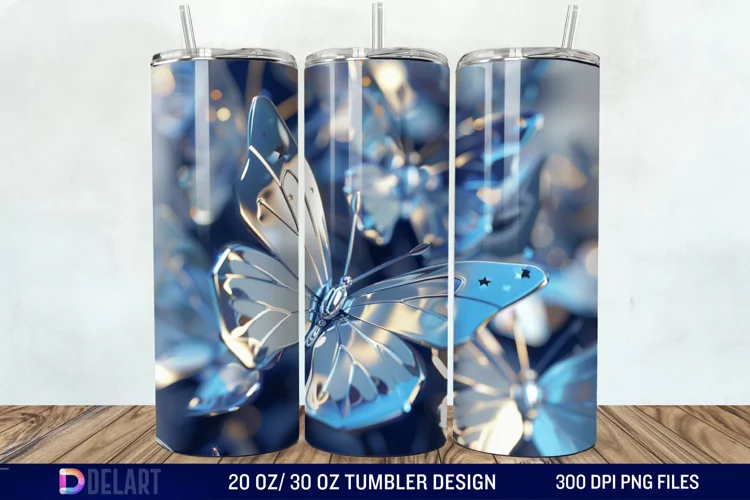 3D Butterfly Tumbler Wrap