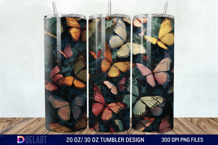 3D Butterfly Tumbler Wrap example image 1