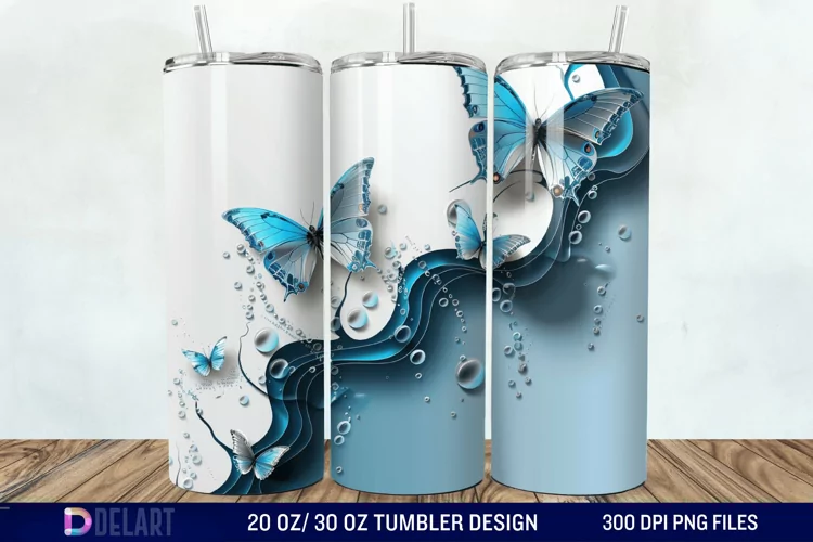 3D Butterfly Tumbler Wrap